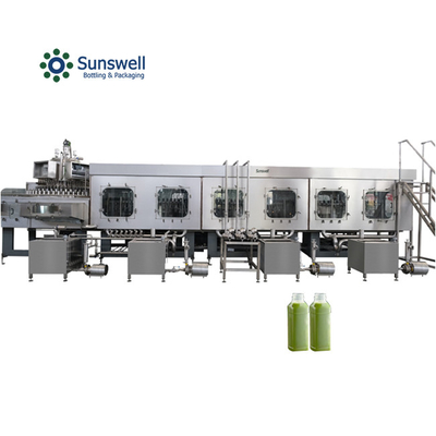 Hot Juice Filling And Packing Machine 5 In 1 Rotary Super Clean Fruit Chunk Peristaltic Pump Filler