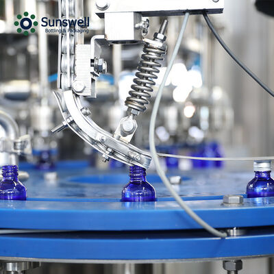 Automatic 2 oz glass bottle tonic rinsing servo piston filling capping machine