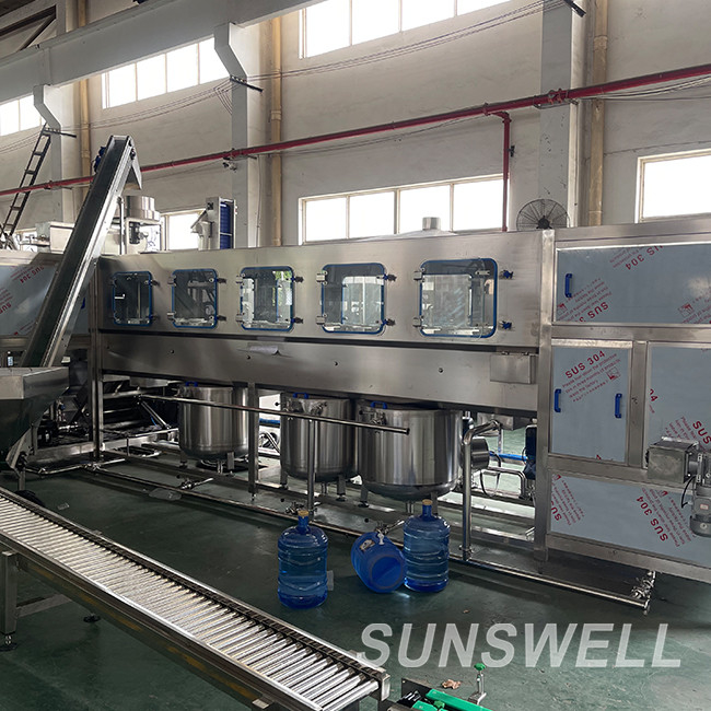 Gallon Water Filling Machine 20L Big Bottle Rinsing Fillig Sealing Production Line For Mineral Water