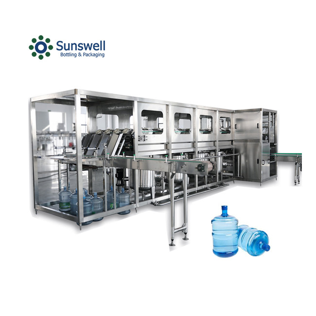 Gallon Water Filling Machine 20L Big Bottle Rinsing Fillig Sealing Production Line For Mineral Water