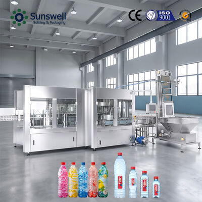 500ml PET 병 24000BPH 생수 병입 생산 라인 3-in-1 충진기